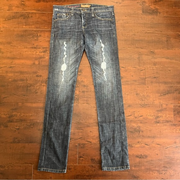 FRANKIE B. Denim My Boyfriends Jeans Low Rise Straight Leg Vintage Y2K Size 26 - Picture 2 of 11